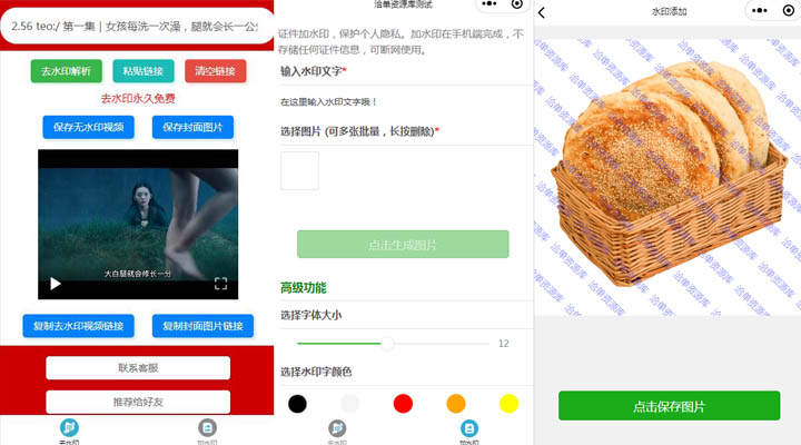亲测云开发版短视频去水印和DIY加水印组合小程序源码第1张-全球主机测评网