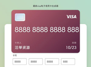 最新JQ版Visa电子信用卡在线生成器HTML源码（仅供娱乐测试）