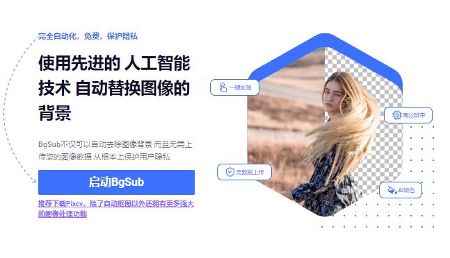 免费好用的在线AI抠图工具BgSub,一键免费保存高清图片第1张-全球主机测评网