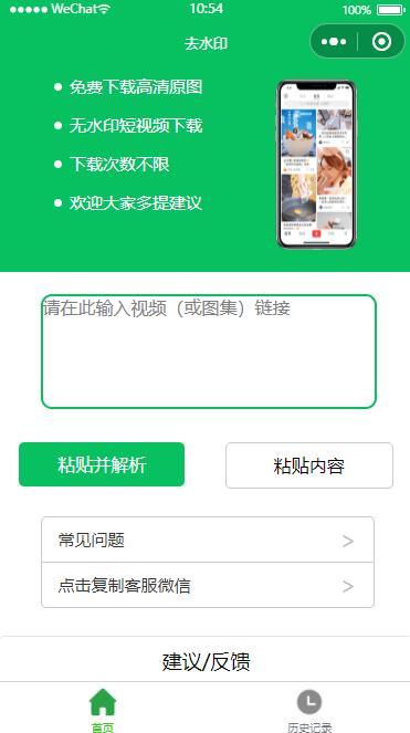 短视频在线免费去水印小程序源码,激励流量主+极客API接口第1张-全球主机测评网